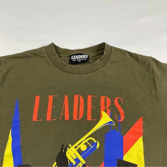 LEADERS 1354 CHICAGO LDRS "DECO" TEE SHIRT Green Made In USA Size:Small - Picture 15 of 16